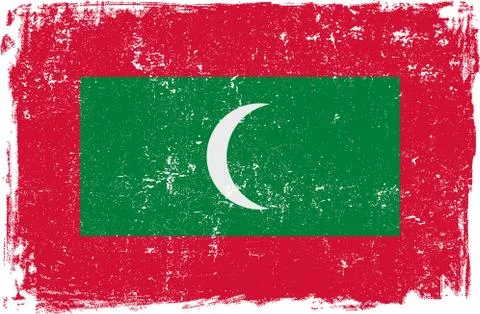 Maldives Vector Flag on White Stock Illustration