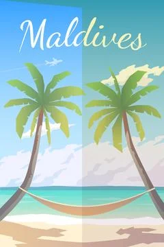Maldives. Vector poster. Stock Illustration