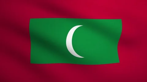 Maldives Waving Flag Background Animation. Looping seamless 3D animation. M.. Stock Footage 257288971