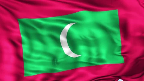 Maldives Waving Flag Background 스톡 동영상 204135560