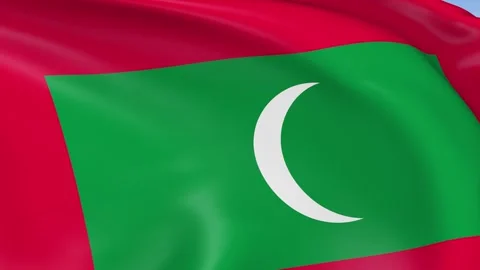 Maldives Waving Flag Background Loop Stock Footage 317843621