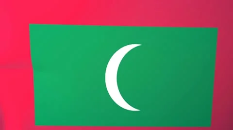 Maldives Waving Flag Stock Footage 10762154