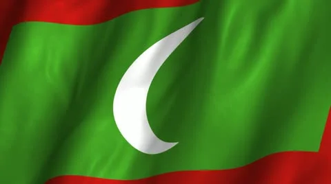 Maldives Waving Flag Stock Footage 12305115