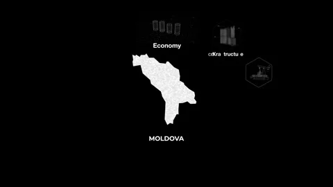Maldova technology map with animated charts   Stock Footage 340980642