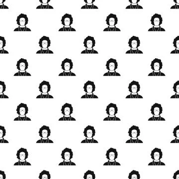 Male afro avatar pattern, simple style Stock Illustration