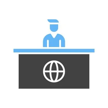 Male Anchor icon vector image. Illustrazione stock