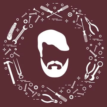 Male and different tools for building, construction and home repair. Ilustración de archivo