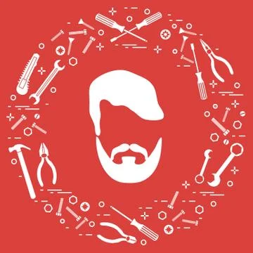 Male and different tools for building, construction and home repair. Ilustración de archivo