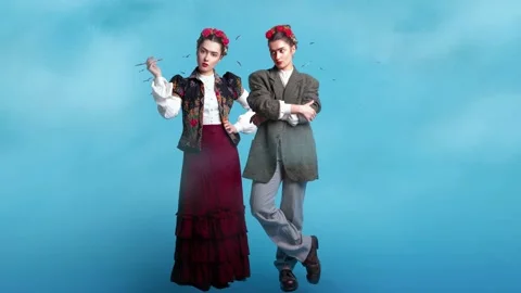 Male and female half of the same personality, concept. Stock Footage 151245658