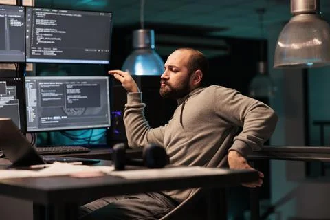 Male app developer feeling happy and dancing Stock Photos