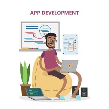 Male app developer. Stock Illustration