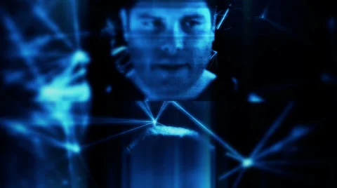 Male artificial intelligence that is malfunctioning Stock Footage 39862521