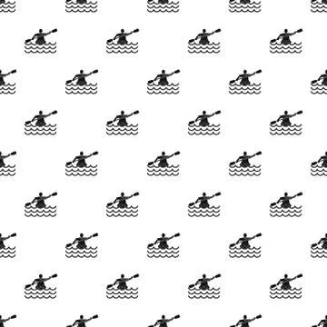 Male athlete in a canoe pattern vector Stock Illustration