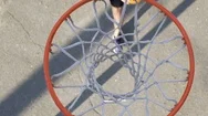 Male Athlete Shooting A Ball Through The Basket, Professional Basketball Player Stock Footage