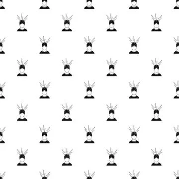 Male avatar and lightning pattern, simple style Stock Illustration