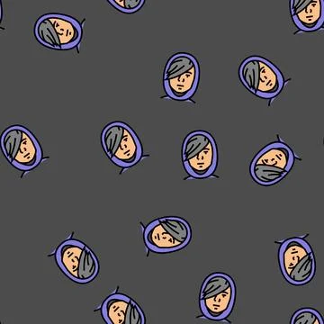 Male avatar emo vector seamless pattern Illustrazione stock