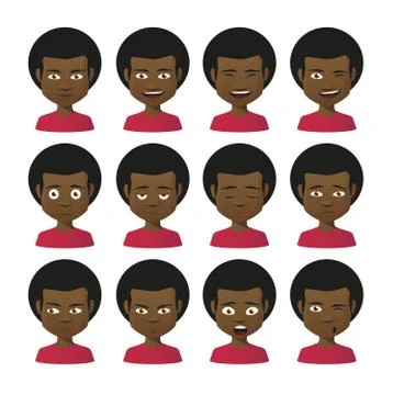 Male avatar expression set Stock Illustration