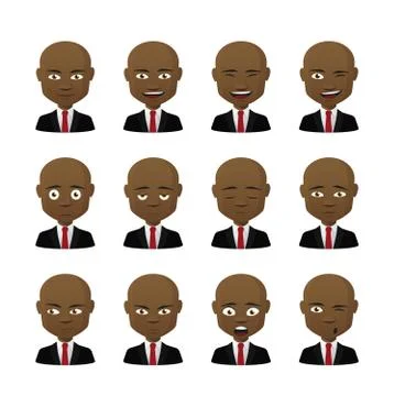 Male avatar expression set Stock Illustration