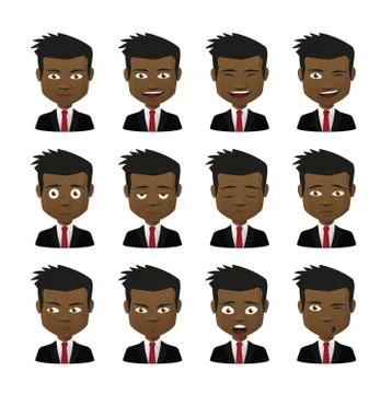 Male avatar expression set Stock Illustration