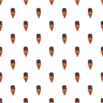 Male avatar faces creating a seamless pattern background Stock Illustration
