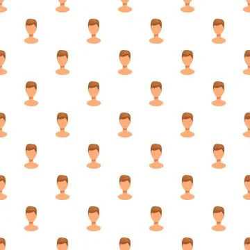 Male avatar head pattern on white background Stockillustratie
