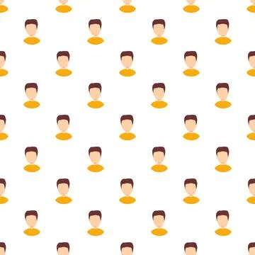 Male avatar pattern repeating on white background Stock Illustration