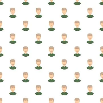 Male avatar pattern repeating on white background Stock Illustration