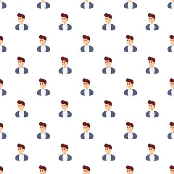 Male avatar seamless pattern showing diverse users Stock Illustration