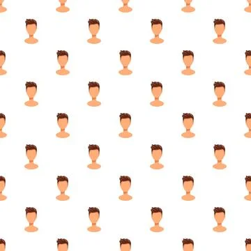 Male avatars repeating seamless pattern on white background Illustrazione stock