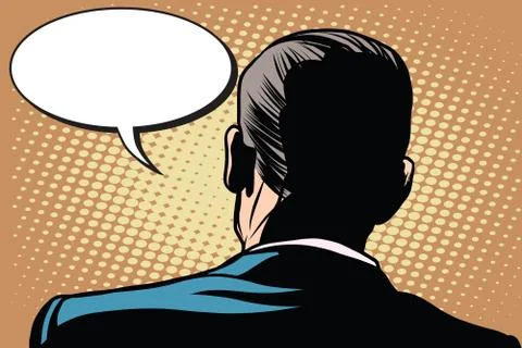 Male back comic bubble conversation communication Stock Illustration