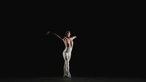 Male ballet dancer performs ballet dance elements Stock Footage 151758365