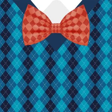 Male bowtie on pullover vector design 스톡 일러스트