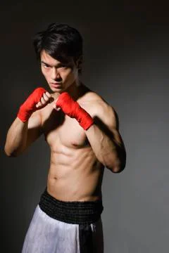 Male Boxer in Studio Stock Photos