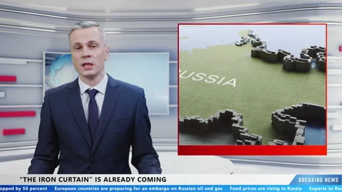 Male broadcaster commenting politics news Vidéo 208470519