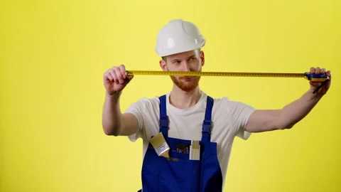 Male Builder, Checks If Everything Is Alright Engineer In Protective Hardhat Stock Footage 170188391