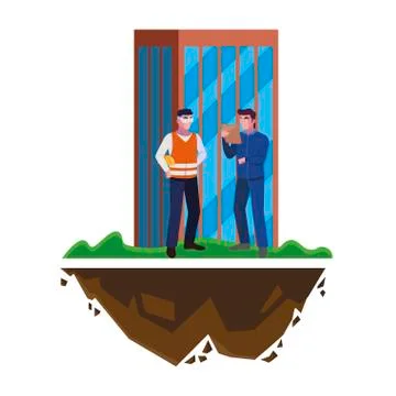 Male builders constructors workers with building Ilustración de archivo