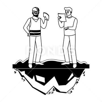 Male builders constructors workers on the lawn Stock Illustration