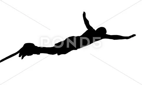 Male bungee jumper Stock Illustration