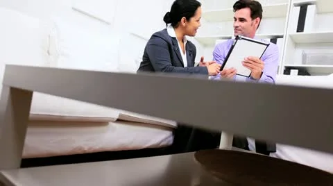 Male Business Executive Meeting Personal Assistant Stock Footage