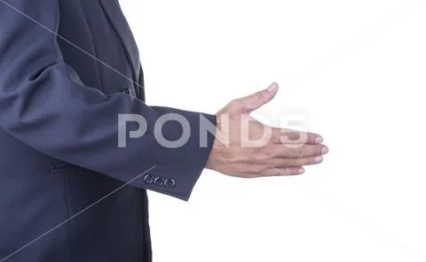 Male business partner hello and introduce yourself. Stock Photos