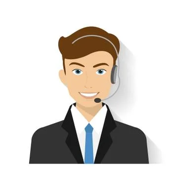 Male call centre operator Stock Illustration