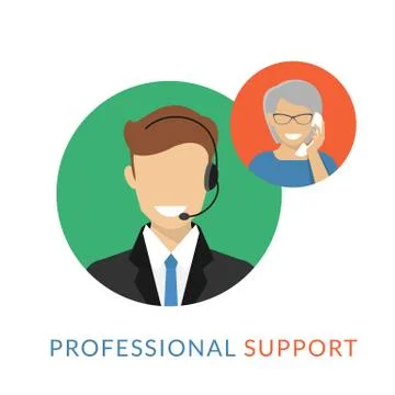 Male call centre operator Illustrazione stock