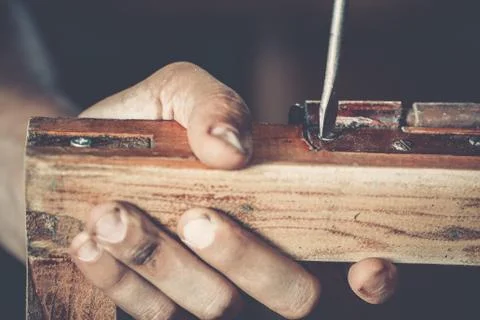 Male carpenter at work Fotos Stock