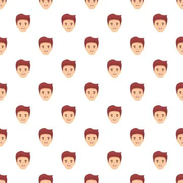 Male cartoon avatar face pattern background Stock Illustration