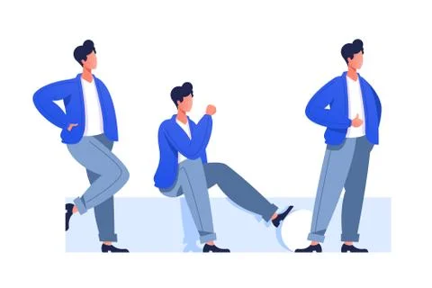 Male characters poses Stock Illustration