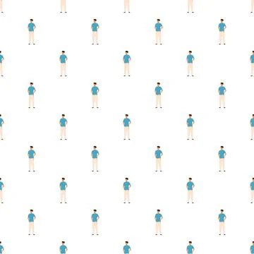Male characters repeating pattern seamless background illustration Stock Illustration