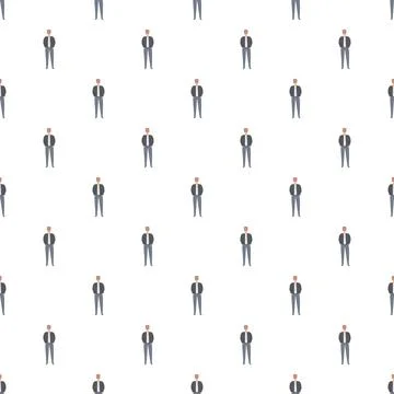 Male characters repeating seamless pattern on white background 스톡 일러스트