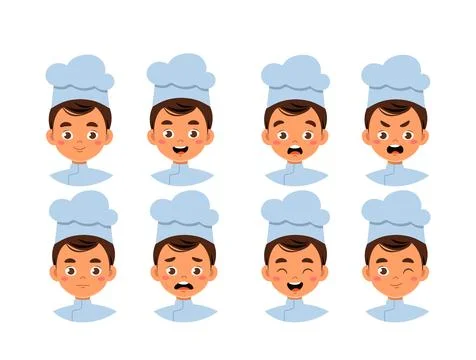 Male chef constructor. Man in cook uniform. Kit for creating animations. Pack of Stockillustratie