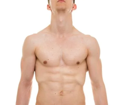 Male Chest Anatomy - Man Muscles Front View Stock Photos