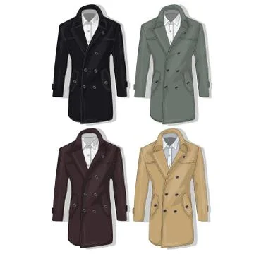 Male coat set. Vector. Stock Illustration